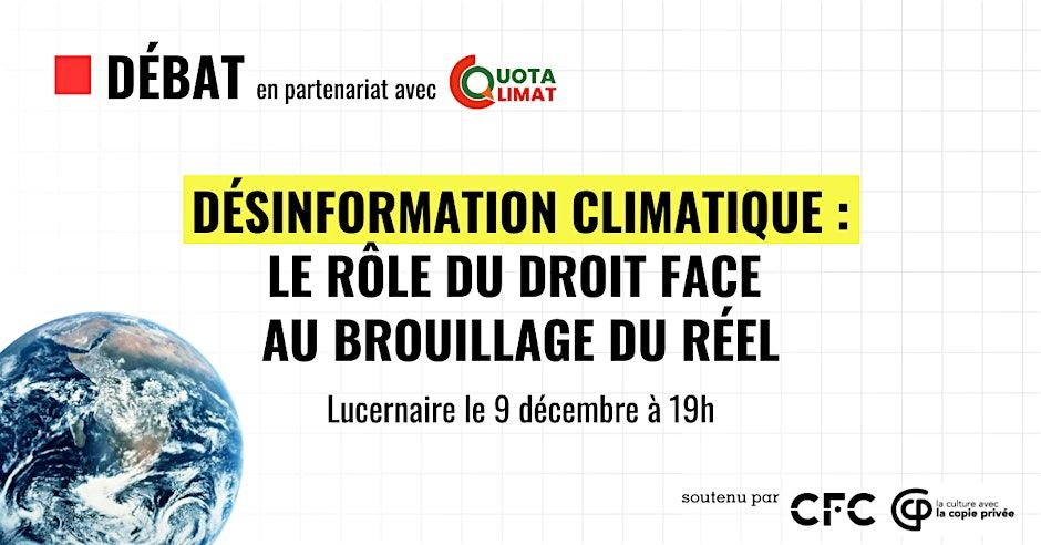 Evening debate - Climate disinformation: the role of the law in the face of real interference