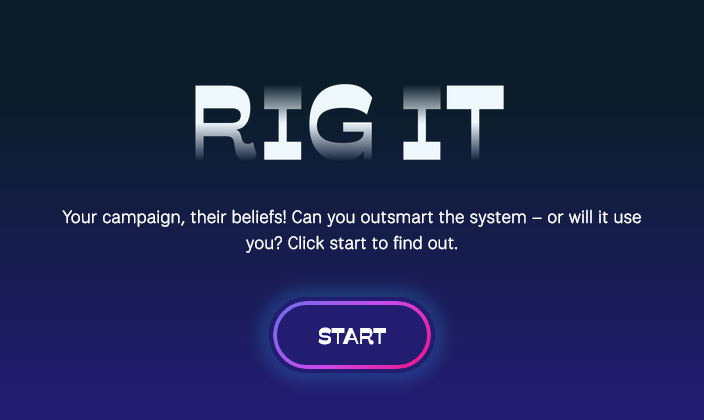 Rig it! and won the election with manipulation in the new game by the creators of Bad News, Harmony Square and Cat Park